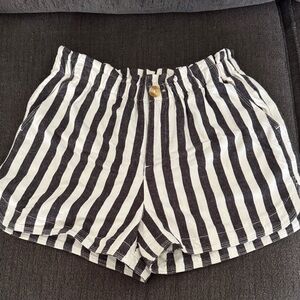 Thread & Supply Striped high-waist Shorts